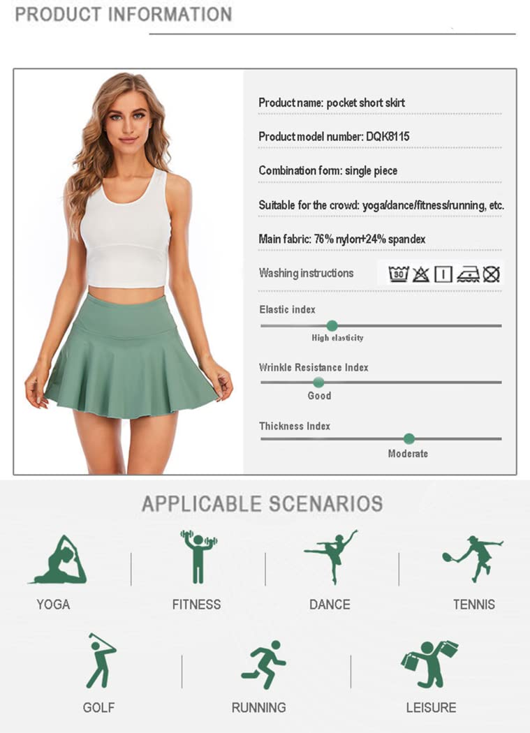 Butterfiy Shorts À Séchage Rapide Jupe De Yoga pour Femmes avec Poches Jupe Courte Enveloppante De Sport Athlétique 2 en 1 pour Femmes,Gray Blue,XL