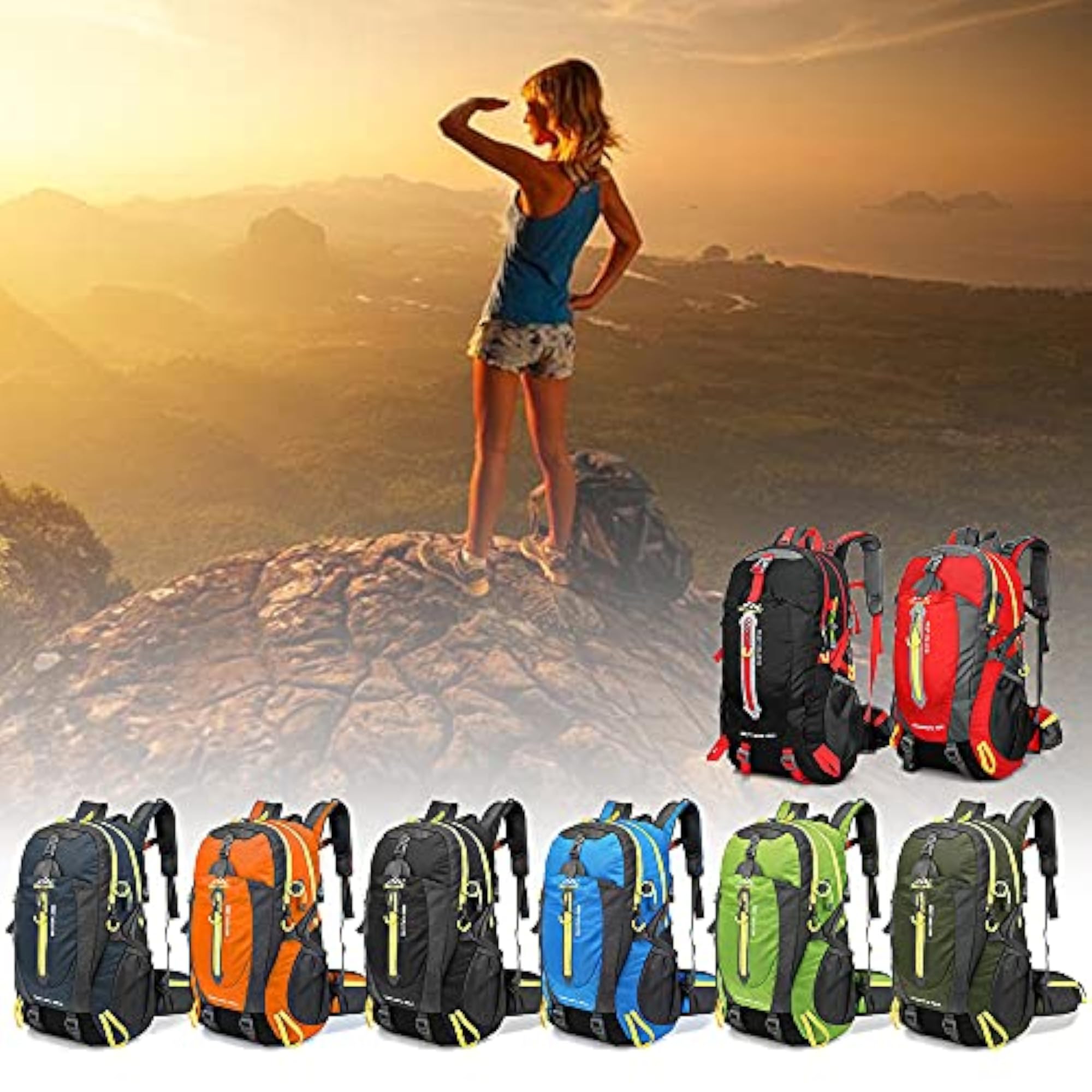 40L Water Resistant Travel Backpack for Hiking and Climbing
