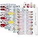 WOKOTO 5 Sheets Nail Art Wraps Polish Stickers Tips With 1Pc Nail File Flower Leaf Adhesive Nail Decals Strips Set Manicure Accessories