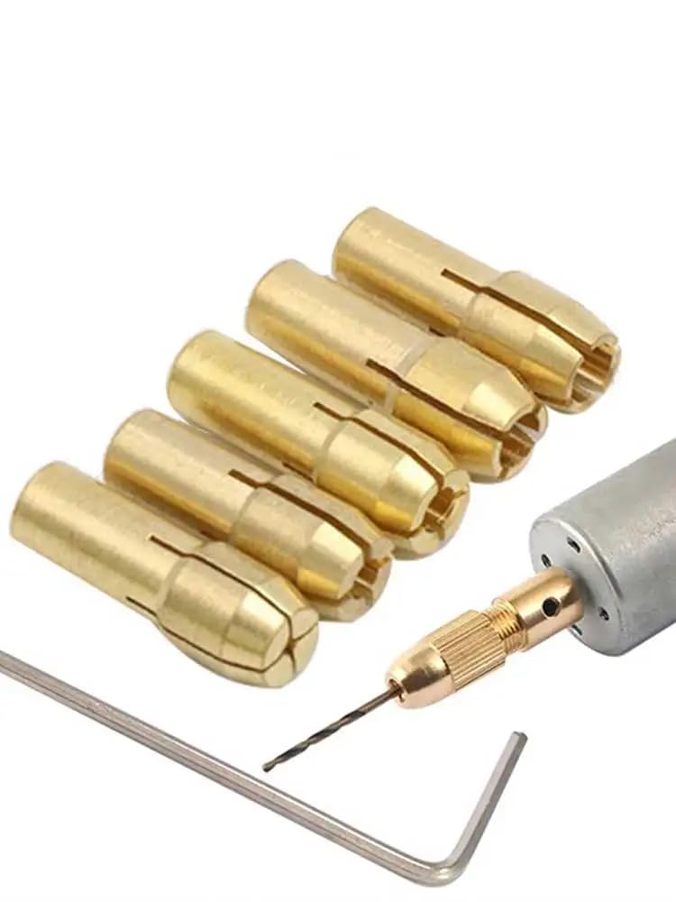 Lagnlnaoy Mini Drill Chucks Adapte 7Pcs/set 0.5-3mm?Inner 2mm?Small Electric Drill Bit Collet Micro Twist Chuck Tool Kit Woodworking