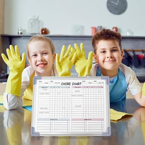 Lincia 12 x 16 Magnetic Dry Erase Chore Chart Board for Family Adults Double Side Family 2 in 1 Combo Chore Board Weekly Calendar Aluminum Frame for Wall 8 Markers 1 Eraser(Double Style) - Image 6