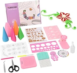 19pcs Paper Quilling Kit for Beginner with Quilling Board Quilling Dome 3D Mould Quilling Crimper Quilling Comb Quilling Template Quilling Curling Coach Quilling Border Buddy for DIY Paper Crafts