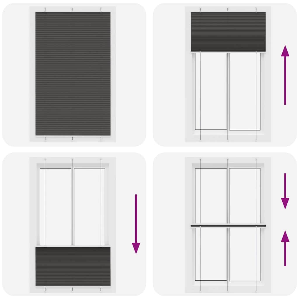 Store plissé Noir 120x200 cm Sichtschutz Fensterrollo Ohne Bohren Klemmfix Polyester blickdicht Verdunkelung für Wohnzimmer Schlafzimmer Küche 119,4cm Stoffbreite