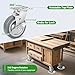 Nefish 6 Inch Heavy Duty Casters Wheels, Industrial Grade Thermoplastic Rubber Casters with Brake 4500 LBS, Ball Bearing Plate Swivel Castors Set of 4, Casters Wheels for Equipment, Industrial