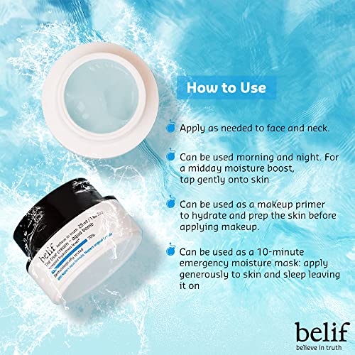 Image of belif believe in truth The True Cream Aqua Bomb, Hydrating Moisturizer For Face | Ultra-Lightweight, Gel-Cream | For Normal, Combination, And Oily Skin Types | Korean Skin Care Products | (25 Ml)