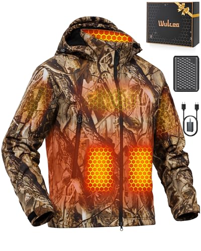 Men Heated Graphene Jacket 12v Battery Pack Included Clothes Accessories Duck Deer Hunting Gear Insulated Clothes Camo Cold Weather Supplies Outfits Ice Skating Extremely Cold Weather Apparel L
