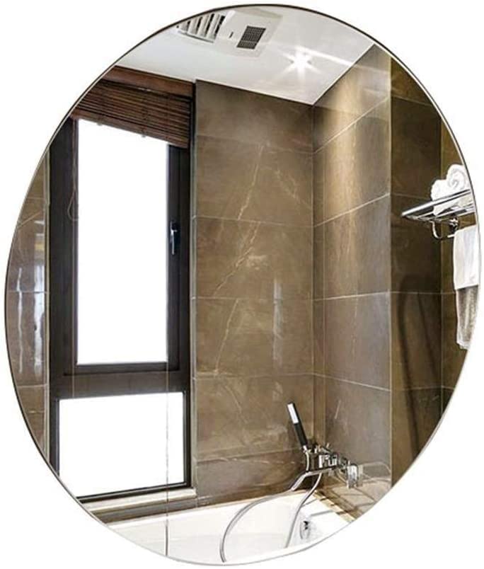 Bathroom Mirror Cosmetic Mirror Round Bathroom Mirror Hanging Circle Wall Vanity Makeup Mirror Shaving Mirror Decorative Frameless Makeup
