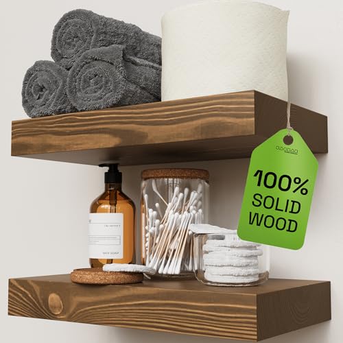 BAOBAB WORKSHOP Solid Wood Floating Shelves for Wall 12 Inch