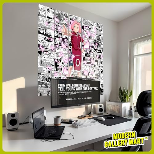 Image of MODERN GALLERY MART Pack of 20 Naruto Sakura Haruno Manga Poster | A4 Size Anime Wall Art (8.3 x 11.7 inch) | Manga Posters with Glue Dots | Anime Poster for Bedroom, Living Room, Office