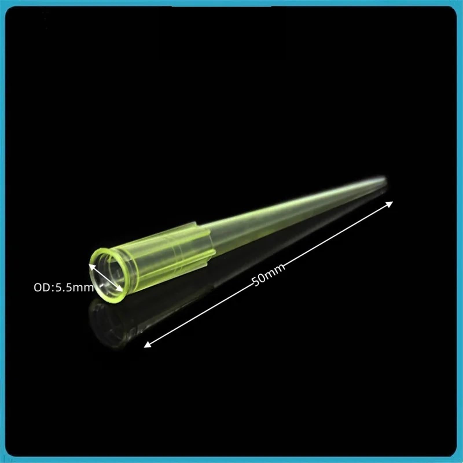 Kunststoff-Pipettenspitzen 5, x 50 mm, passend for die meisten Pipetten, Einweg-PP-Universalpipettenspitzen, gelb, for 20–200 µl, 1000 Stück/Packung