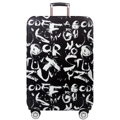 Fit 18-32 Inch Suitcase Covers, Luggage Covers For Suitcase, Thicker Elastic Washable Suitcase Cover Protector, Travel Accessories (Alphabetical Graffiti, S(18-21inch suitcase))