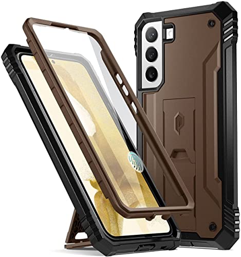 Poetic Revolution Case for Galaxy S22+ Plus with Built-in Screen protector, Work with Fingerprint ID, Full Body Rugged Shockproof Protective Cover Case with Kickstand for S22+ Plus 5G 6.6 Inch, Black