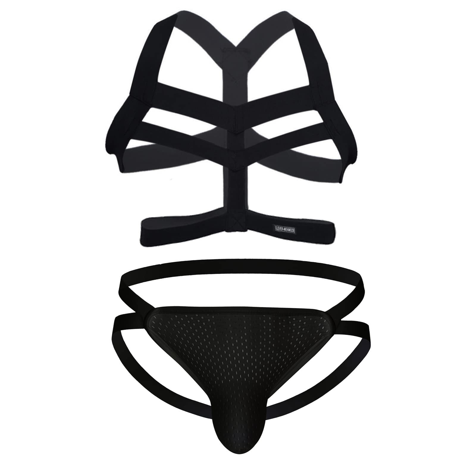 Męskie seksowne majtki Sissy męskie seksowne elastyczne ciało uprząż na klatkę piersiową pas jockstrap zestaw bielizny na ramię pas piersiowy ze stringami G