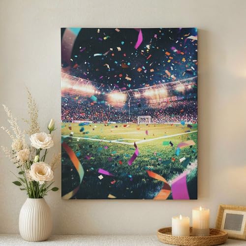 Toile murale confettis colorés 40x50 cm pour décoration salon moderne