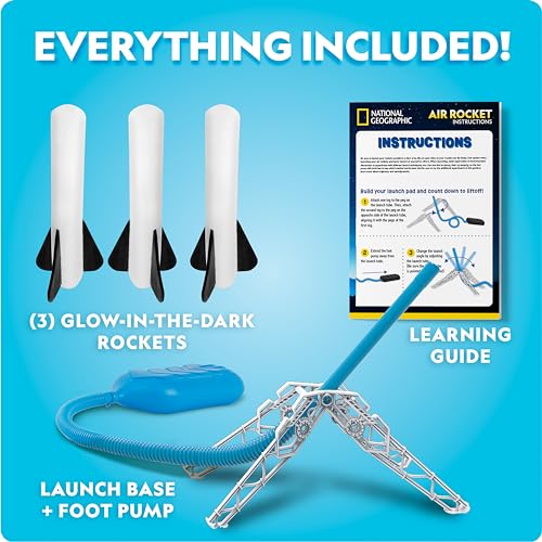 image for Blue Marble National Geographic Air Rocket Launcher Toy - Launch Glow 