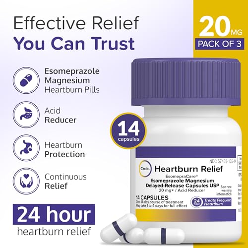 Image of Esomeprazole Magnesium 20mg Capsules - Heartburn Medicine - Acid Reducer