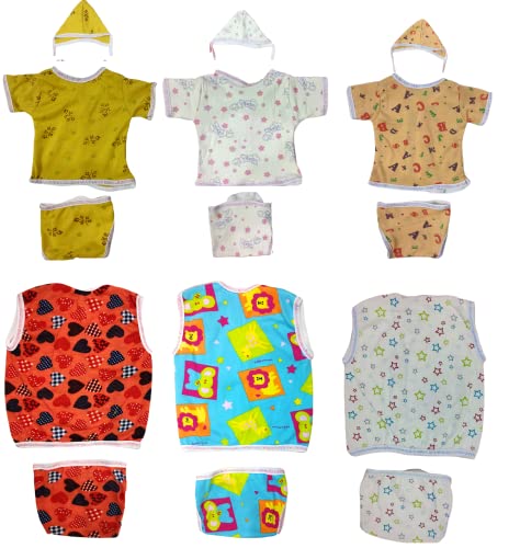 Image of TANGY Adorable Newborn Dress with Built-in Mittens for Extra Warmth and Style Top Set (Pack of 3)