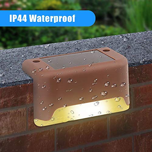 Solar Deck Lights Waterproof Led Solar Lamp Outdoor Warning Warm Light for Steps Decks Pathway Yard Stairs Fences Tent Camping 16 Pack - Thumbnail 2