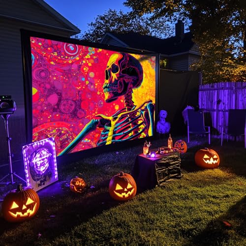 BSFHH Black Light Tapestry – UV Reactive Glow in the Dark Wall Hanging, Spooky Night Scene with Ghosts & Pumpkins, Haunting Home Decor for Parties, Bedroom, or Dorm - Image 7
