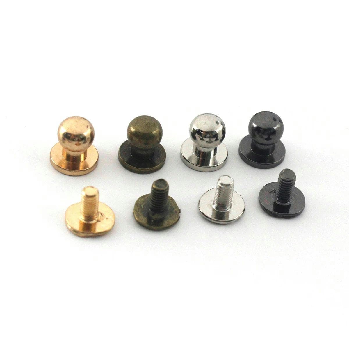 50 Botones Atornillados Cabeza Redonda Espárragos De Poste De Bola Remaches De Clavos Accesorios De Hardware-Plata-9 x 8 Mm