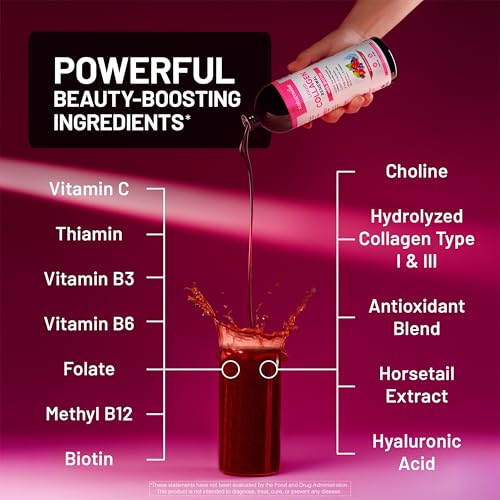Image of NatureWise Hydrolyzed Liquid Collagen for Women & Men 4000mg - Multi Collagen Peptides + Biotin + Vitamin C + Vitamin B Complex & Hyaluronic Acid - Mixed Berry - 15.22 fl oz[45 Day Supply]