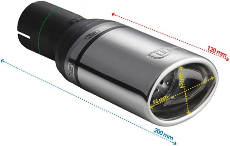 Exhaust finisher - Oval 95x65mm - Length 120mm - Installation ->50mm - Inox