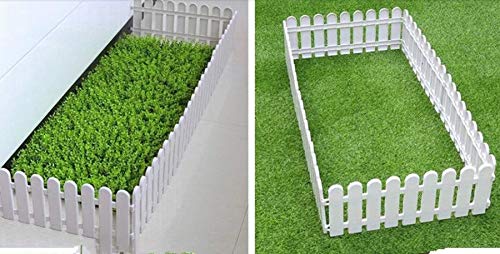 Wonderland Pack of 8pc PP Picket self Standing Fence for Outdoors and Flower beds