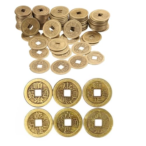 BOBOZHONG Monnaie Feng Shui Chinoises,50 Pièces Feng Shui Chinois, I Ching Coins,Chinoises Pièces,Monnaie de Fortune Ching,pour La Santé Et La Richesse