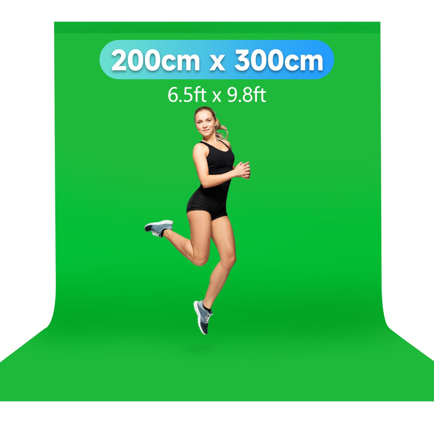 Fotohintergrund Set 3m x 2,4m JEBUTU mit Greenscreen 2m x 3m