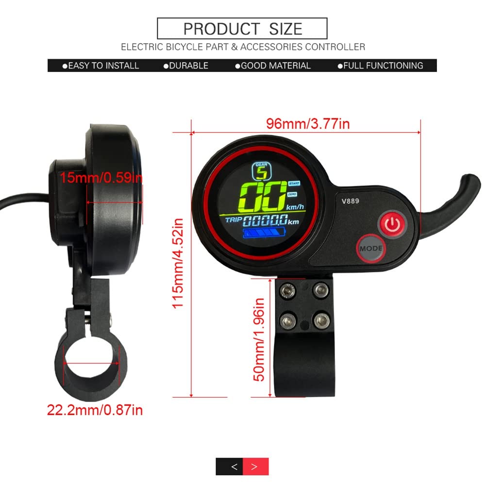 Contrôleur de scooter électrique 36 V 48 V 500 W/750 W 22 A avec écran LCD pour scooter électrique