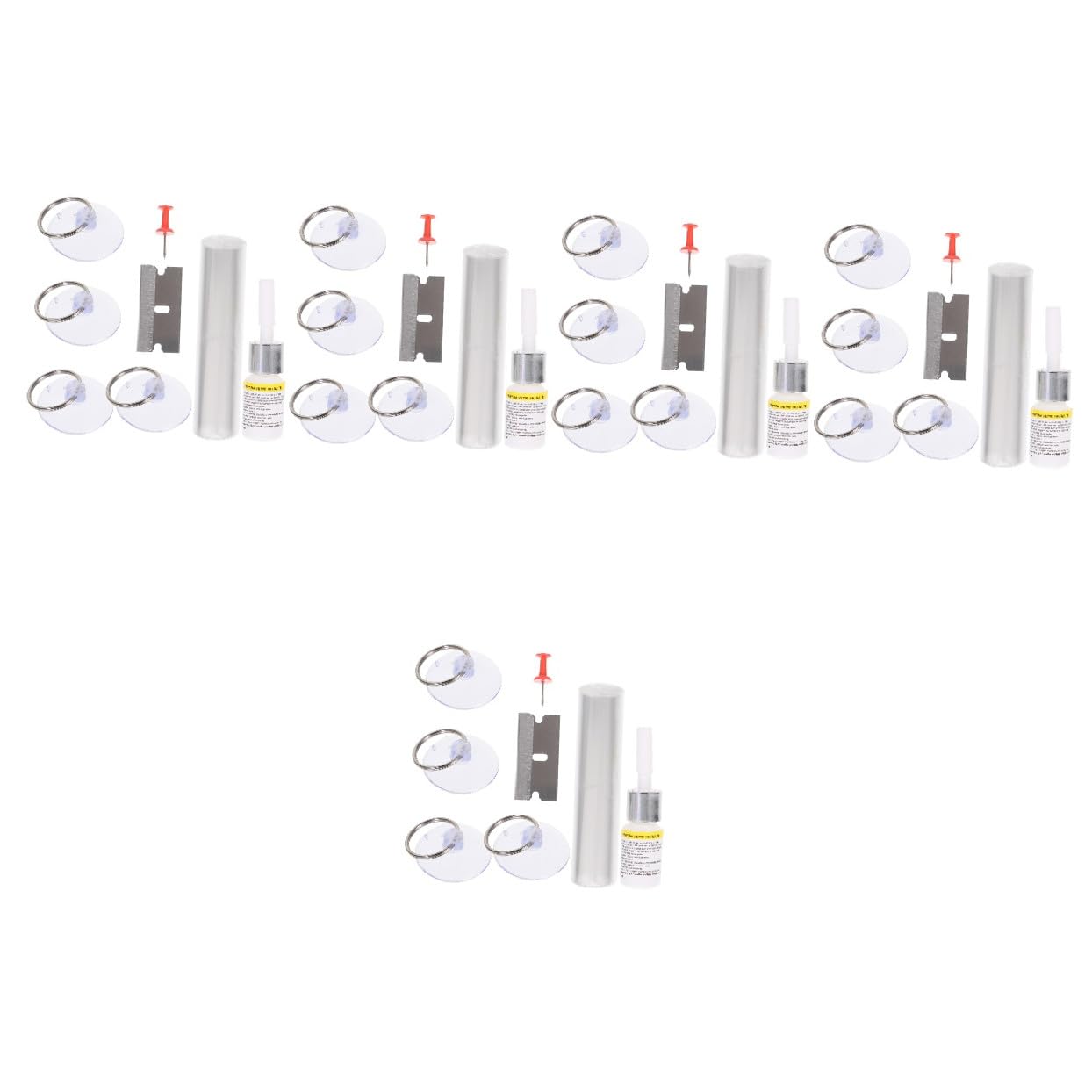 Zerodeko 5 Juegos Kit de Reparación de Parabrisas Autos Efectiva Arañazos y Grietas Reparador y Portátil y Múltiples Reparaciones
