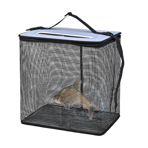 Panier à poisson flottant et pliable en filet maillé compact pour le camping