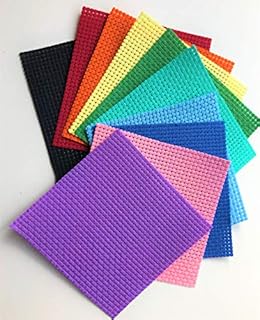 Pack 10 Assorted Colour Binca Squares Approx 15cm x 15cm