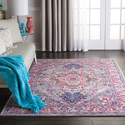 Nourison Passion Persian Boho Light Grey/Pink 5'3