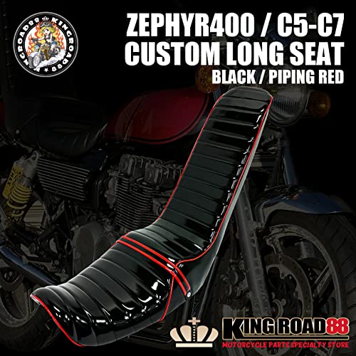 King Road 88 ゼファー400 U型 後期 / ZR400C ☆ KingRoad88 / ロングシート/エナメル/ブラック/パイピングレッド/三段シート 3段シート