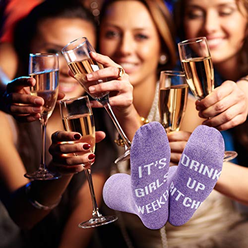 GJTIM 2PAIRS Bachelorette Party Gift Novelty It's Weekend Drink Up Bitches Funny Socks4