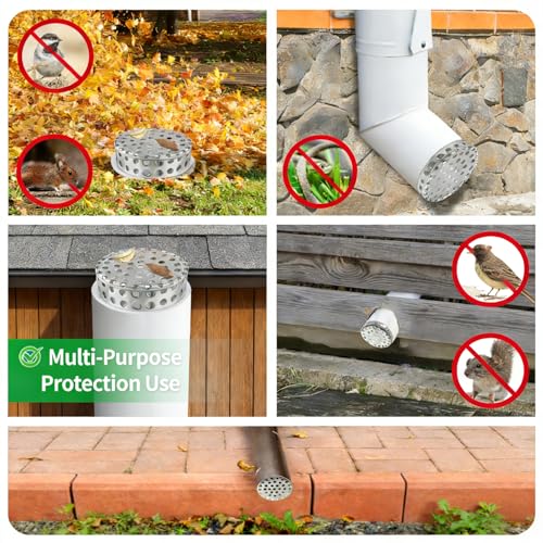 CYVORNE 304 Stainless Steel Gutter Filter, 2.4-2.96in PVC Pipe Vent Cover by CYVORNE - Image 7