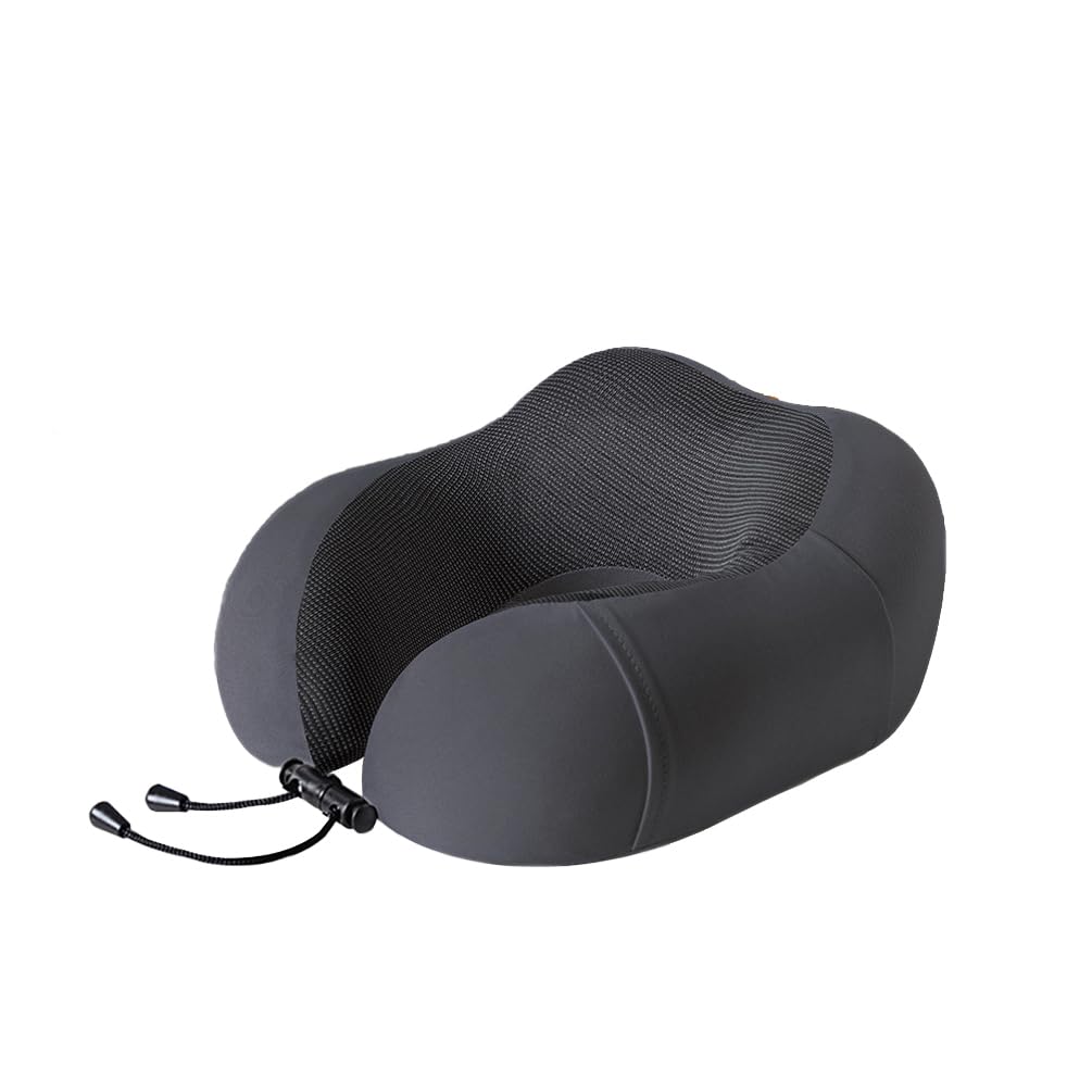 Maibar Memory foam Neck Pillow for Traveling, Travel Pillow for Airplanes for Adult (C-Black)