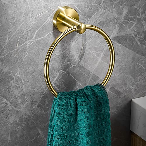 Porte-serviettes de bain en acier inoxydable LiChA, anneau mural premium au fini brossé