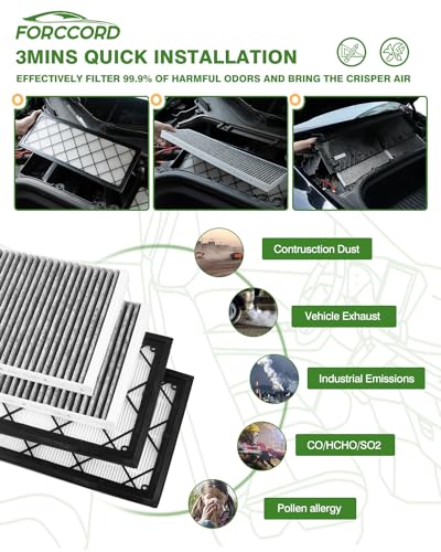 Image of 4-Pack Cabin Air Filters for Tesla Model Y 2020-2024 2025 2026 | Cabin Filter Automotive Replacement Passenger Compartment Air Filters Car Accessories