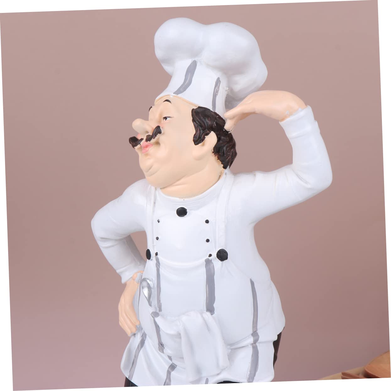 GLEAVI Statuetta Chef in Resina Bianca Design Classico Portatile e Resistente Decorazione da Tavolo per Casa e Arredamento Desktop