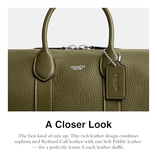 Coach Men's Compass 35 Bag in Pebble Leather, Olive4