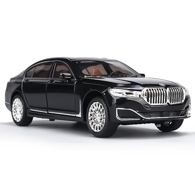 Image of WORSHIPER 1:24 B.M.W 7Series 760Li Model Car Zinc Alloy Pull Back Toy Diecast Toy Cars with Openable Doors, Sound and Light for Kids Boy Girl Gift(Colors As Per Stock)