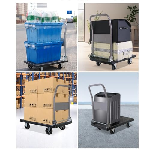Carro de Plataforma Plegable de Alta Resistencia con asa de Empuje/tracción. Carretilla de Mano portátil para facilitar el traslado de Suministros. Carro Compacto sobre r