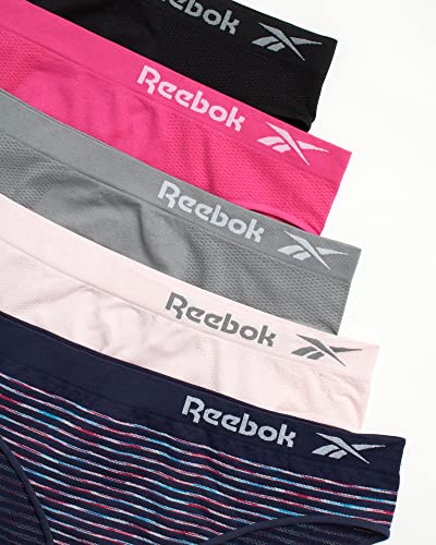 Reebok Women's Bikini Underwear - 5 Pack Stretch Performance Seamless Bikini Briefs - Breathable Underwear for Women (S-XL)3