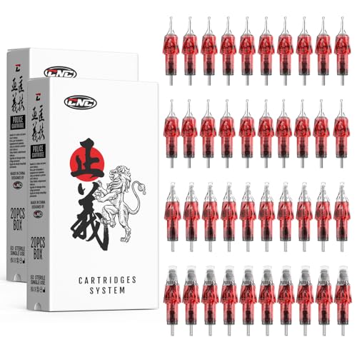 CNC 40Pcs Tattoo Cartridges Needles Disposable Mixed #10 Bugpin Curved Round Magnum 7RM 9RM 11RM 15RM Tattoo Needles EN04R-40KIT-LL