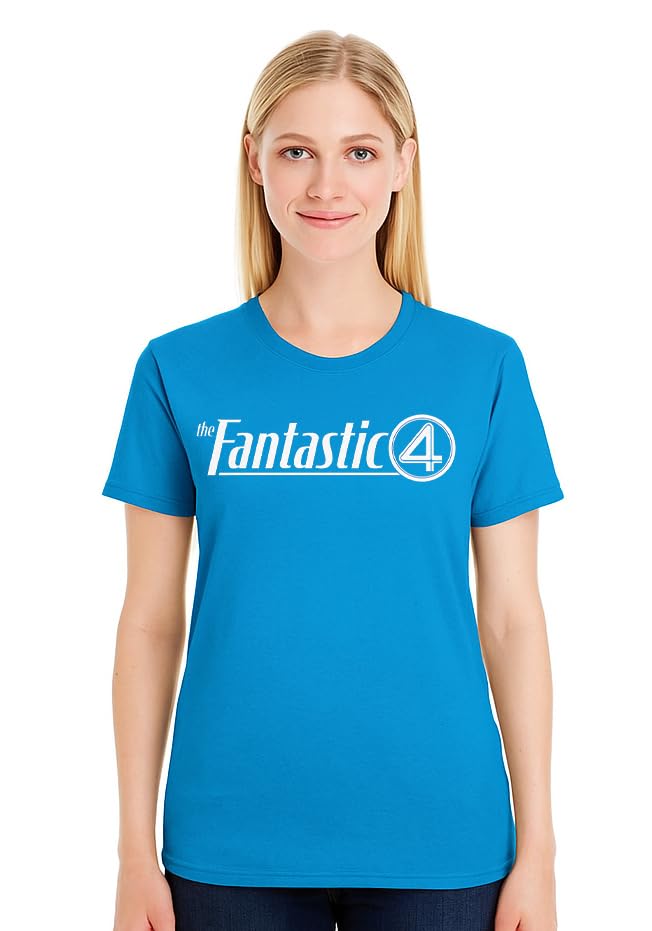 Marvel Fantastic Four Logo Symbol First Steps Text T-Shirt4