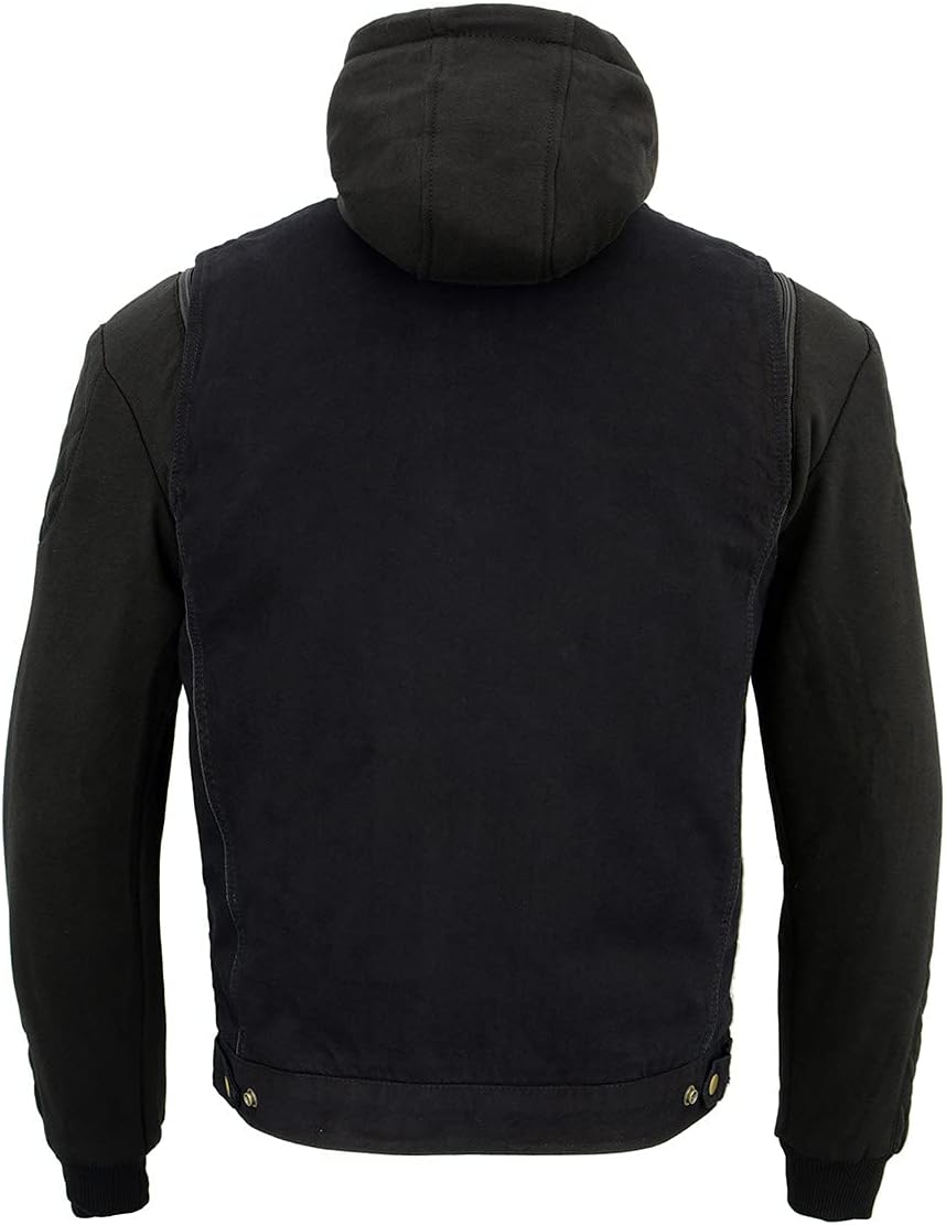 Milwaukee Leather MDM3020 Men's Black Denim '5-in-1' Club Style Vest with Removable Hoodie