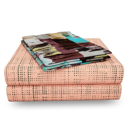 Image of Story@Home Bedsheet For Double Bed | 152TC | Peach | Polka Dot Print | 1 Piece Cotton Bedsheet For Double Bed With 2 Pillow Covers (225 X250Cm) Perfect For Home Decor & Gifting | 100% Cotton Bedsheets