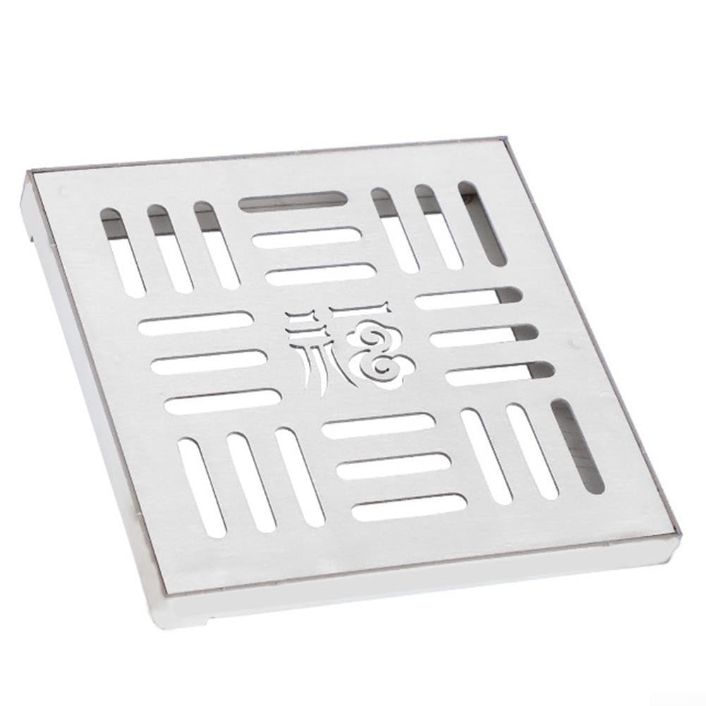 Grille de vidange extérieure en acier inoxydable, carrée, avec cadre, pour vidange de sol de patio (300 x 300 x 20 x 2 mm)